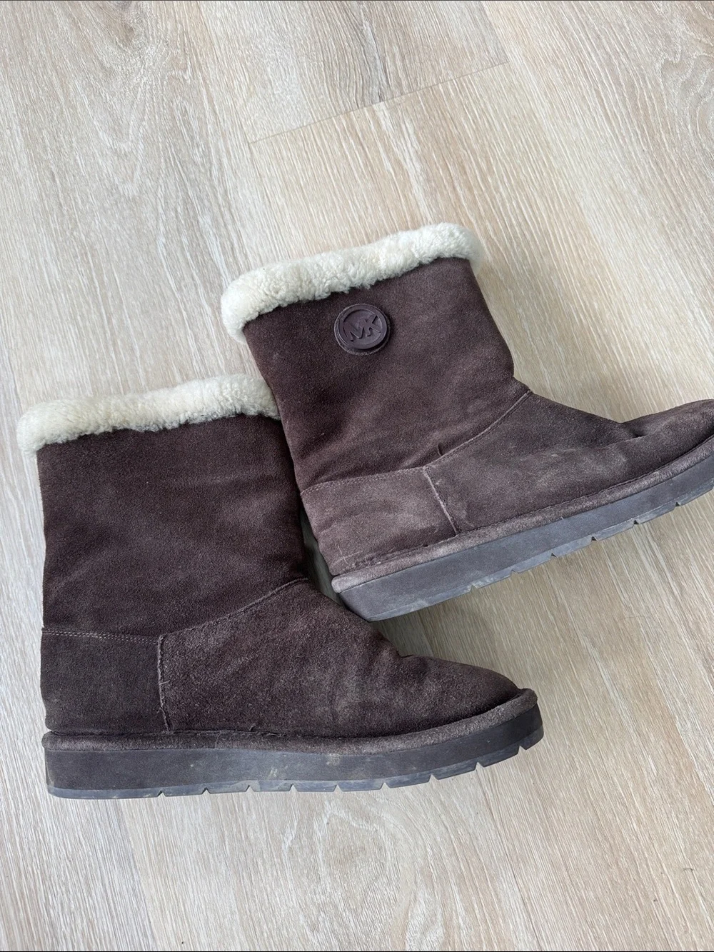 Michael Kors Brown Suede Shearling Lined Boots